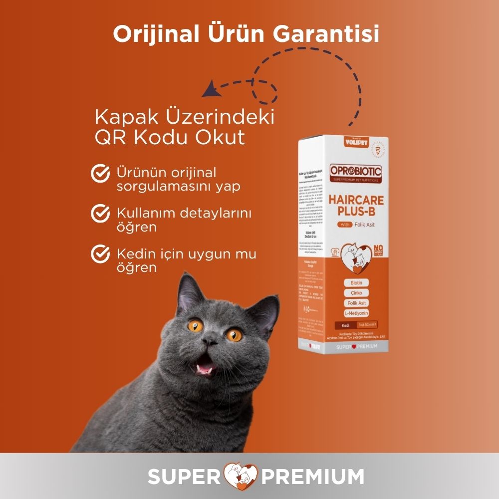 resimler/genel/Oprobiotic PlusB Kediler İçin Tüy Dökülmesini Azaltıcı Damla 50ml (TÜY DÖKÜMÜ ÖNLEYİCİ)